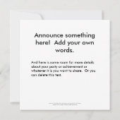 ビール、大きいスライドおよび私の威厳-飛行機をやめること 案内状 (裏面)