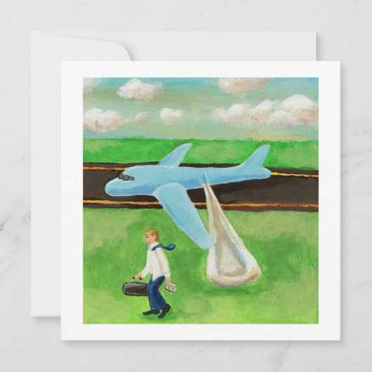 ビール、大きいスライドおよび私の威厳-飛行機をやめること 案内状 (正面)