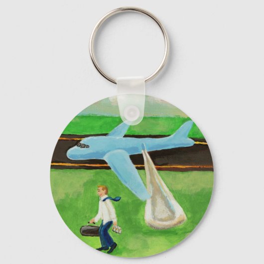 ビール、大きなスライド、私の尊厳 – やめの飛行機 キーホルダー (正面)