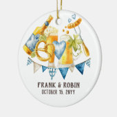 ビール&応援オクトーバーフェストパーティー素朴バイリアン セラミックオーナメント (左)