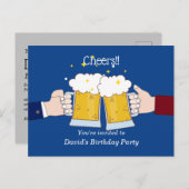 ビール，応援，成人誕生日 インビテーションポストカード (正面/裏面)