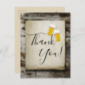 ビール，応援，素朴な国のサンキューカード インビテーションポストカード (正面/裏面)