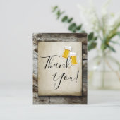 ビール，応援，素朴な国のサンキューカード インビテーションポストカード (スタンド正面)