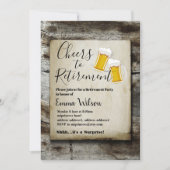 ビール，応援，退職祝い 招待状 (正面)