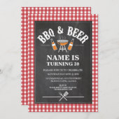 ビール&応援BBQバースデーパーティーANY AGE招待状 招待状 (正面/裏面)