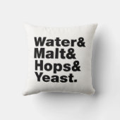 ビール=水&モルト&ホップ&イースト。 クッション (裏面)