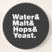 ビール=水&モルト&ホップ&イースト。 コースター (正面)