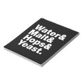 ビール=水&モルト&ホップ&イースト。 ノートパッド (回転)