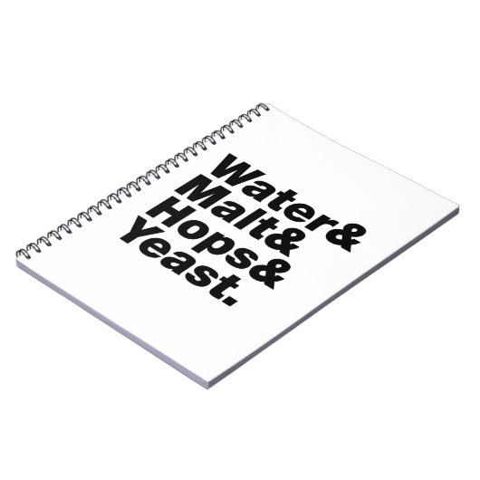ビール=水&モルト&ホップ&イースト。 ノートブック (左側)