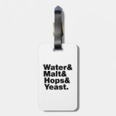 ビール=水&モルト&ホップ&イースト。 ラゲッジタグ (裏面縦)