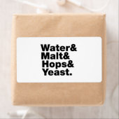 ビール=水&モルト&ホップ&イースト。 ラベル (インサイチュ)