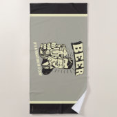 ビール：缶での休暇 ビーチタオル (正面)