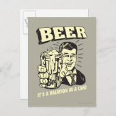 ビール：缶での休暇 ポストカード (正面/裏面)