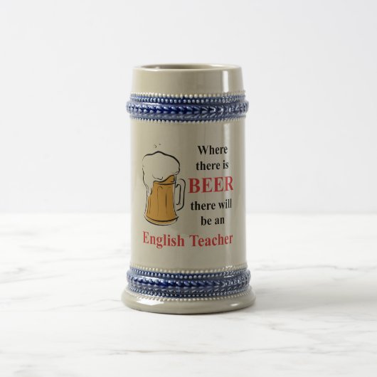ビール-英語の先生--があるところ ビールジョッキ (中央)