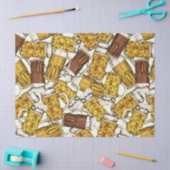 ビール、荷車を引く小麦ビール、ピルスナーのパターン 薄葉紙 (クラフト)