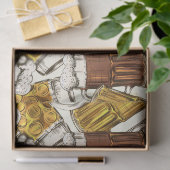 ビール、荷車を引く小麦ビール、ピルスナーのパターン 薄葉紙 (ギフト)