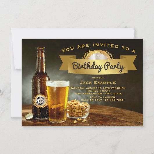 ビール 誕生日パーティー インビテーション (正面)