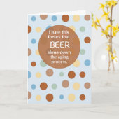 ビール 誕生日 冗談 年齢 ジョーク ドット柄 カード (黄色い花)