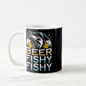 ビール 釣り好き 魚 釣り人 レトロ コーヒーマグカップ (左)