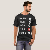 ビール+釣り竿+釣り+ストーリー Tシャツ (正面フル)