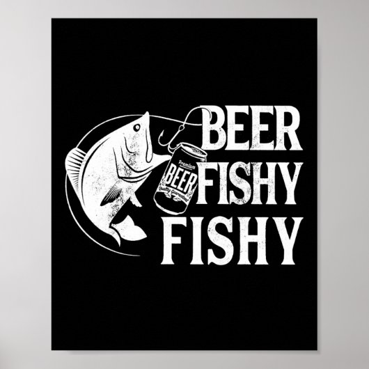 ビール 釣り フィッシュ ファニー フィッシング ポスター (正面)