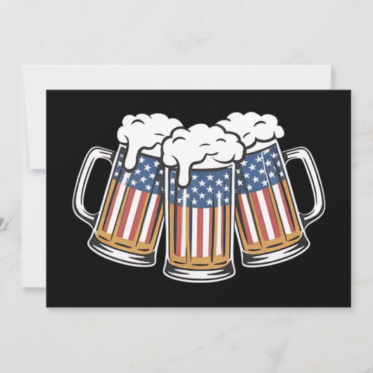 ビール 4thオブジュライ アメリカ国旗 アメ リカ ヴィンテージ レトロ 招待状 (正面)