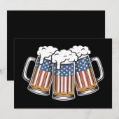 ビール 4thオブジュライ アメリカ国旗 アメ リカ ヴィンテージ レトロ 招待状 (正面/裏面)