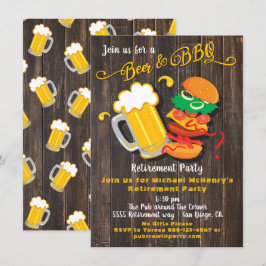 ビール&BBQ 退職パーティーの招待状 招待状