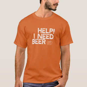 ビール(Smホワイトプリント)濃いTおもしろいシャツが必要 Tシャツ