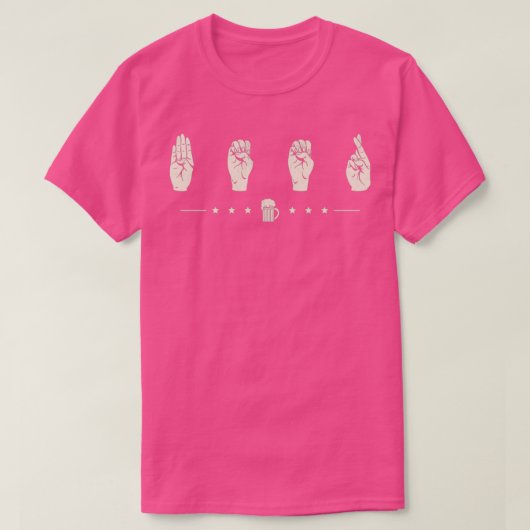 ビールaslプリント手話魔法ビール1 tシャツ (デザイン正面)