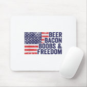 ビールBacon S &;自由おもしろい- Usa Flag Bbq Dr. マウスパッド (マウス)