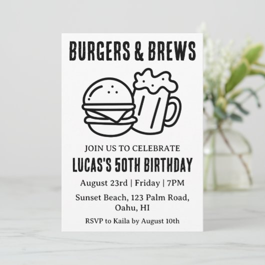 ビールbbq誕生日の招待状 招待状 (スタンド正面)