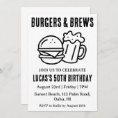 ビールbbq誕生日の招待状 招待状 (正面/裏面)