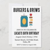 ビールbbq誕生日の招待状 招待状 (正面)