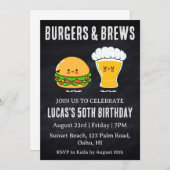 ビールbbq誕生日の招待状 招待状 (正面/裏面)