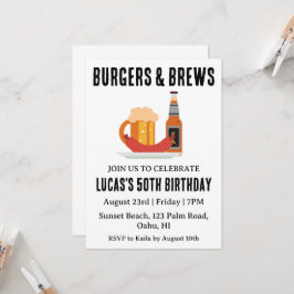 ビールbbq誕生日の招待状 招待状