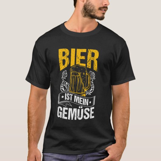 ビールISTMEINGEMÜSE ビール ジョーク 楽しい Tシャツ (正面)