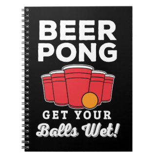 ビールPongのおもしろいな球のしゃれの服装 ノートブック