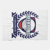 ビールPongのこのロゴを個人化して下さい キッチンタオル (横)