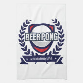 ビールPongのこのロゴを個人化して下さい キッチンタオル (縦)