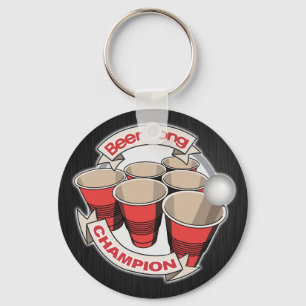 ビールPongのカスタマイズ可能なチャンピオン キーホルダー