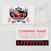 ビールpongのチャンピオンのパンチカード ロイヤリティカード (正面/裏面)