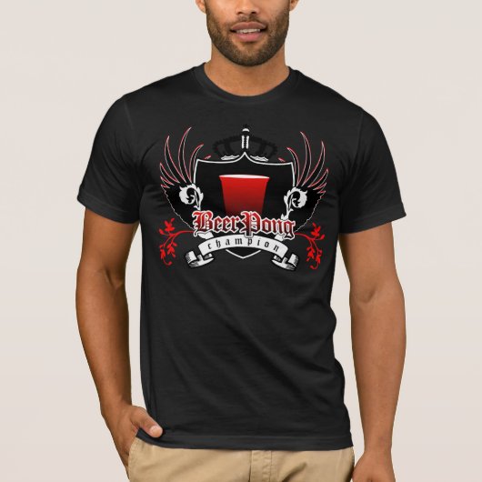 ビールpongのチャンピオンの王室のな頂上 tシャツ (正面)