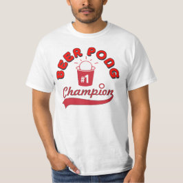 ビールPongのチャンピオン賞のワイシャツ Tシャツ