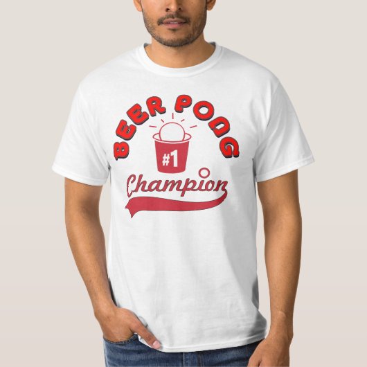 ビールPongのチャンピオン賞のワイシャツ Tシャツ (正面)