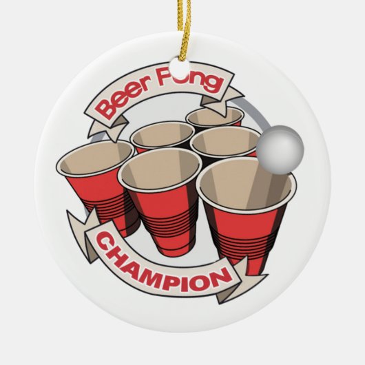 ビールPongのチャンピオン賞 セラミックオーナメント (正面)