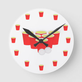 ビールPong電池の時計 ラウンド壁時計