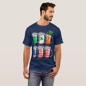 ビールSt patricks dayメンアイリッシュアメリカ国旗のマグカップ Tシャツ (正面フル)