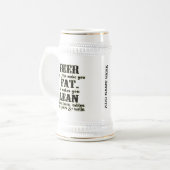 ビールStineのおもしろいなマグ-ビールは脂肪を作りません ビールジョッキ (正面左)