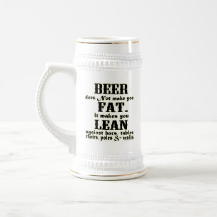 ビールStineのおもしろいなマグ-ビールは脂肪を作りません ビールジョッキ